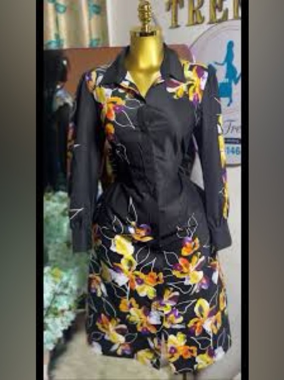 Womens Chico's Black Floral Dress Size 12